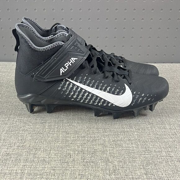 Nike Alpha Menace Pro 2 Mid Football Cleats Black White Men\'s Sz 16 AQ3209-002